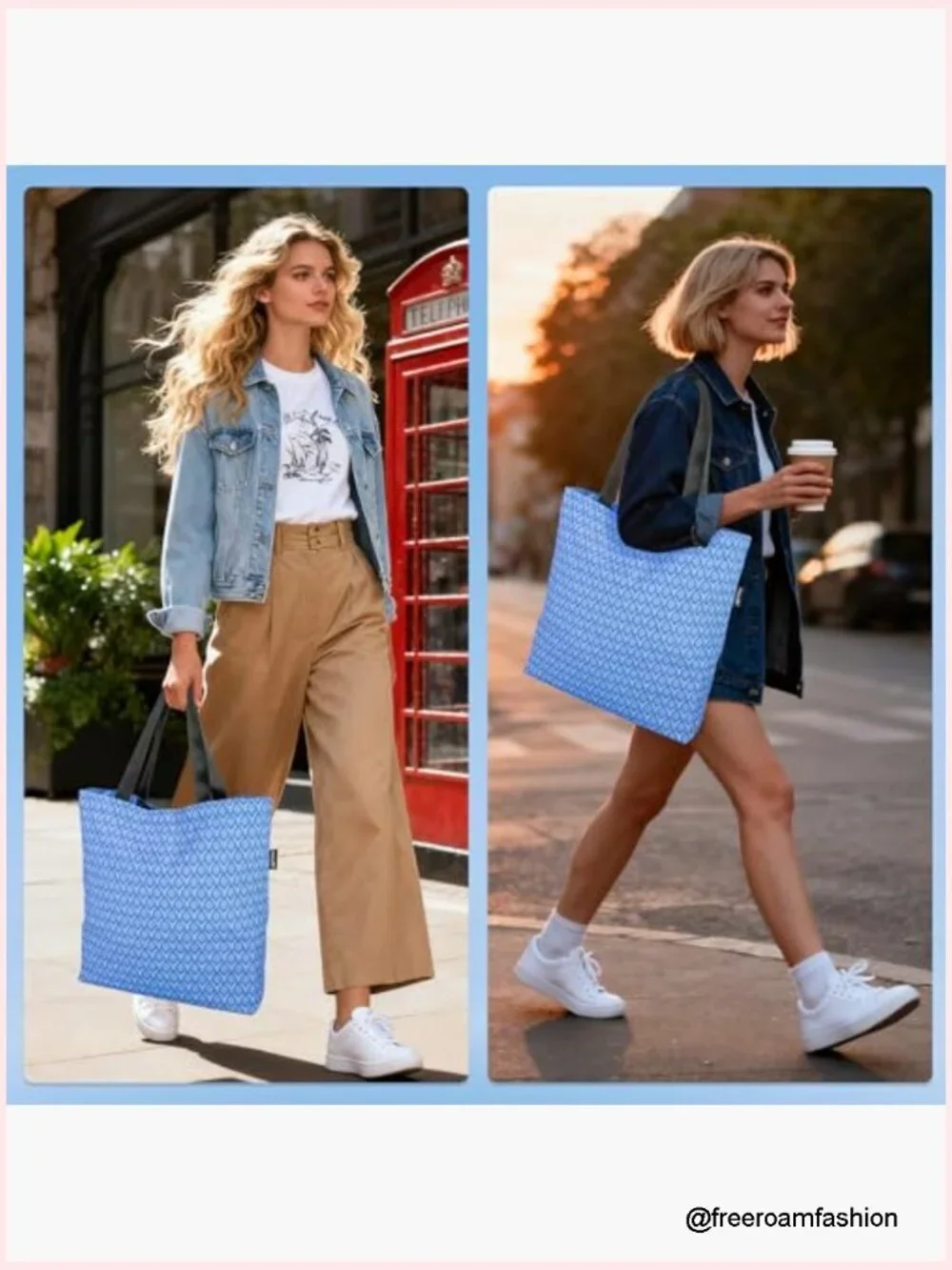 Large Tote Bag with Zippered Inner Pocket - Reusable Shoulder Bag for Shopping,